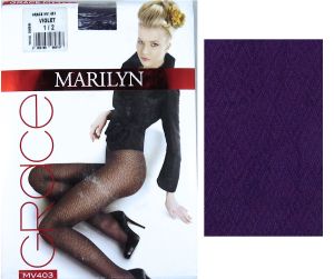 Marilyn GRACE M403 R1/2 rajstopy romby violet
